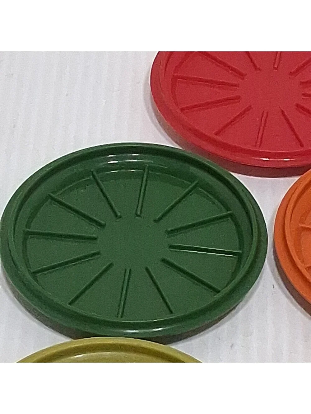 Vintage Tupperware #1313 Set of 5 REPLACEMENT Coasters for Harvest Multi Mugs